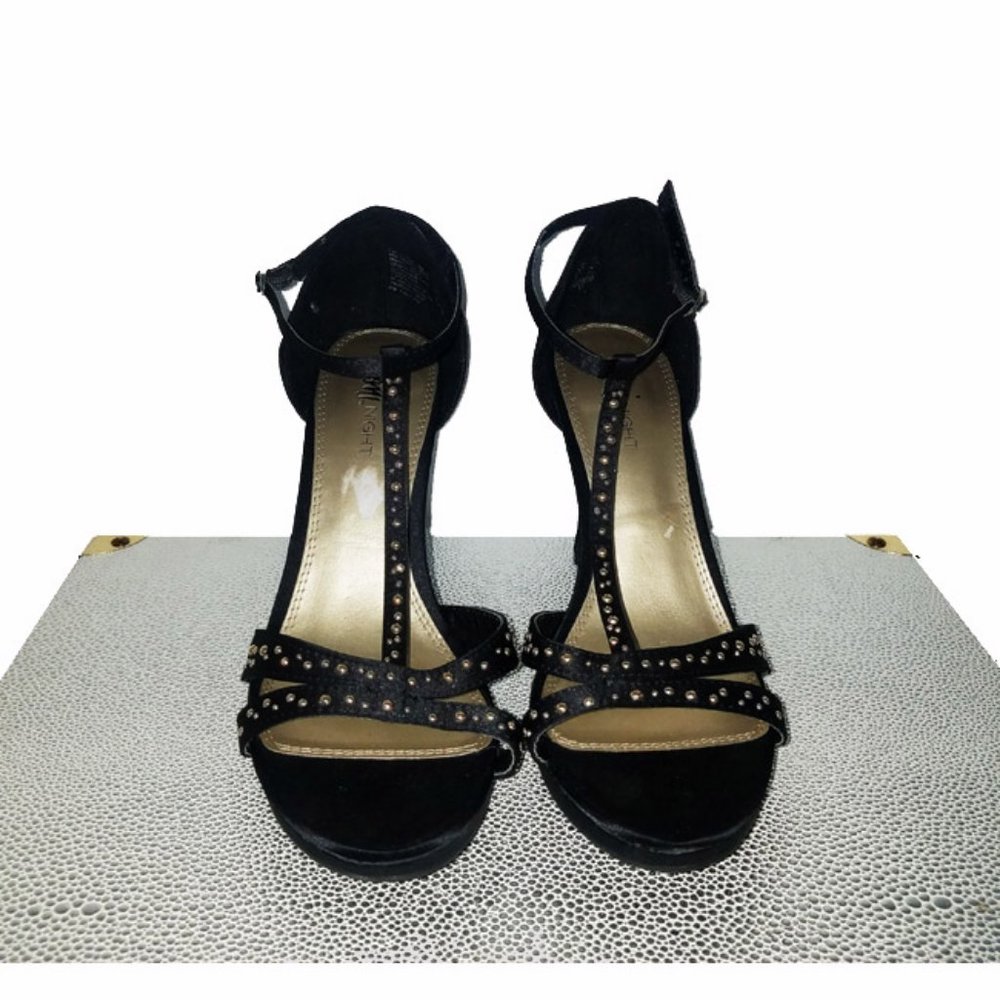 Fioni Night Strappy Stud Embellished Stiletto Sandals 9W